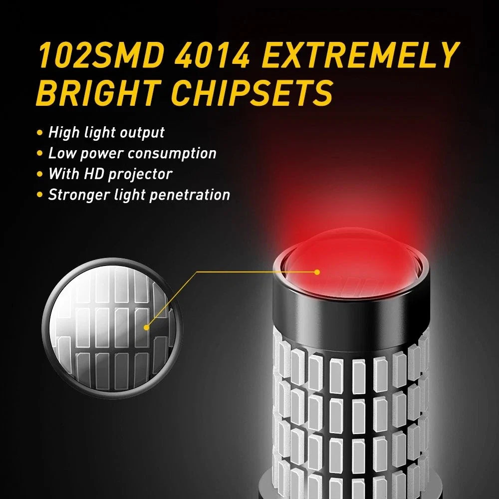 2X 3157 Red LED Brake Tail Parking Stop Light Bulbs for