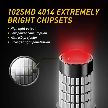 2X 3157 Red LED Brake Tail Parking Stop Light Bulbs for