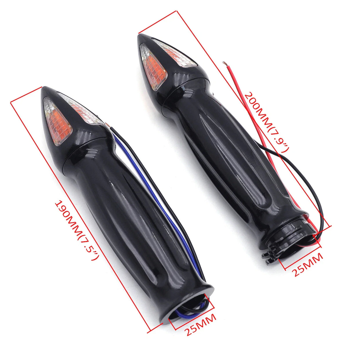 Hand Grips with Turn Signal for Harley Road King/Dyna/Fat Boy/Sportster (1" 25mm)