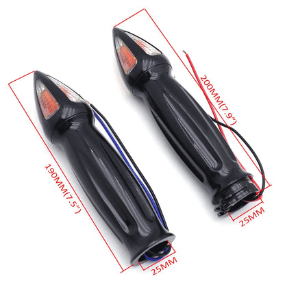 Hand Grips with Turn Signal for Harley Road King/Dyna/Fat Boy/Sportster (1" 25mm)