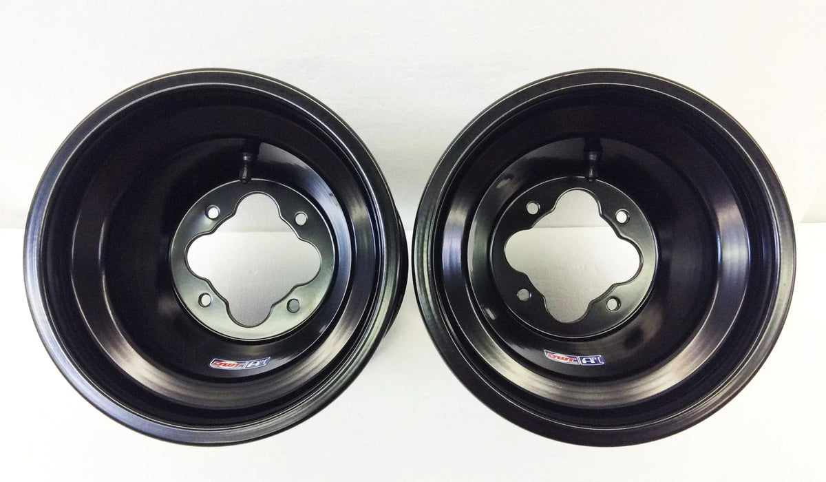 2X DWT Black A5 ATV Rear Wheel Rims 9" 9x8 4/115 for Yamaha YFZ450 Raptor 700 Banshee