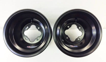 2X DWT Black A5 ATV Rear Wheel Rims 9" 9x8 4/115 for Yamaha YFZ450 Raptor 700 Banshee