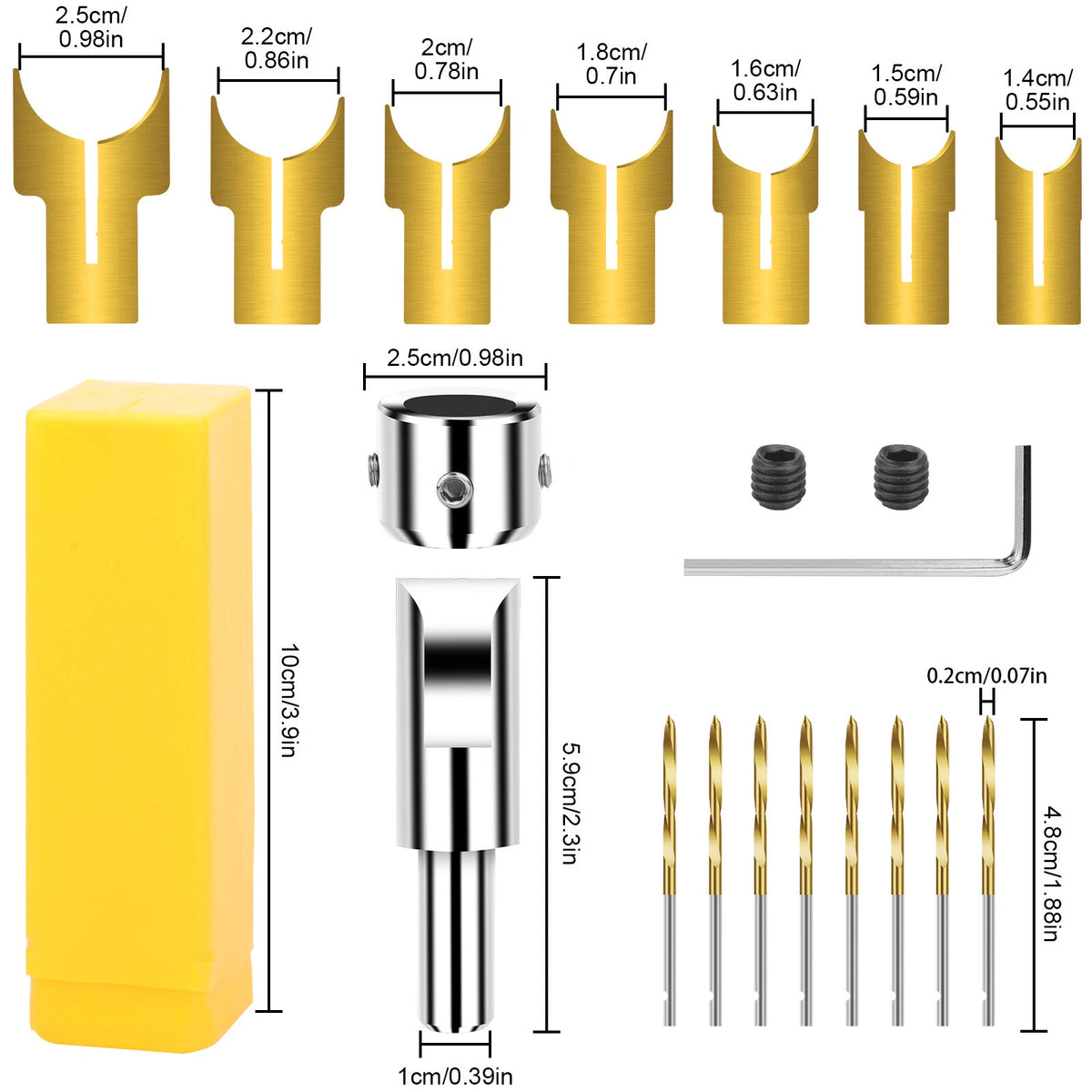 Set of 4 Wood Ball Drill Bits for Buddha Beads Milling Tool