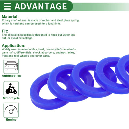 Set of 5 Oil Seal Ring 32x48x8mm for Rotary Shaft (TPU, High Pressure)