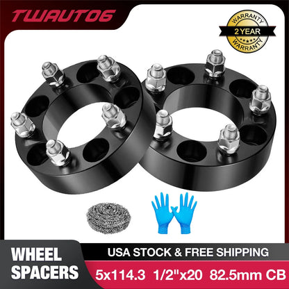 1.5 Inch 5x4.5 (5x114.3) Wheel Spacers for Jeep Wrangler Cherokee Ford Mustang (2008–2024)