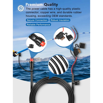 Threaded Transducer Power Cable for Garmin GLS 10 Sonar Module