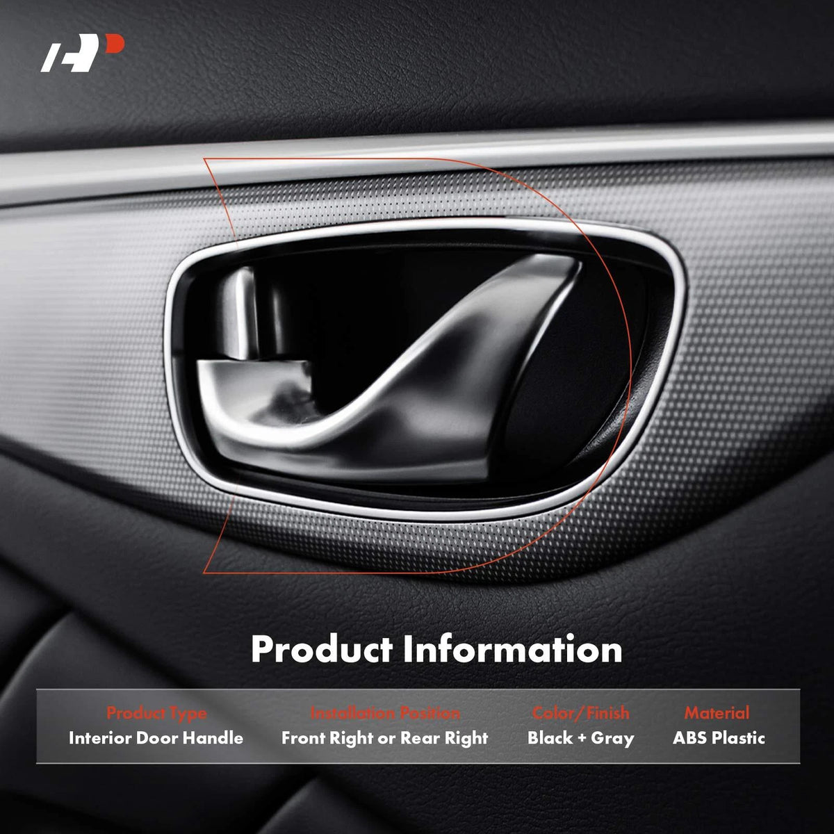 Right Interior Door Handle for Jeep Compass Patriot (2007) - 1BY92BDAAA, 1BY92XDVAA, 81641