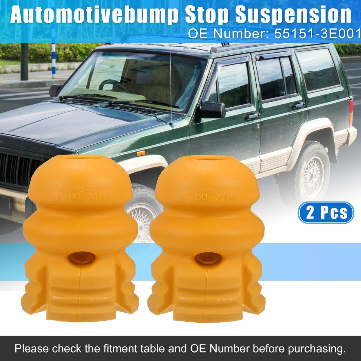 2 Pcs Rear Suspension Bump Stop for Kia Sorento (2002–2009) 55151-3E001