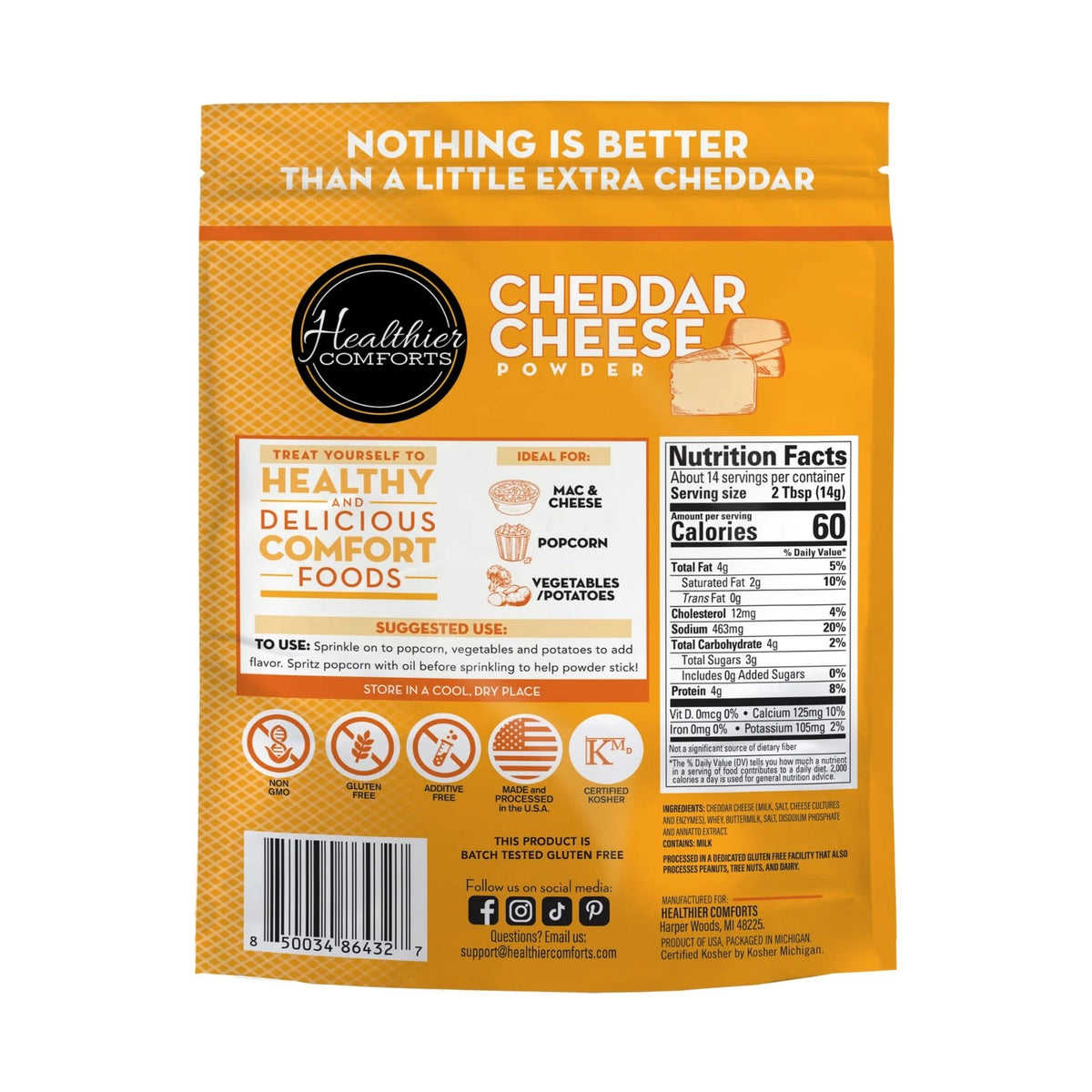 Cheddar Cheese Powder for Healthier Comforts (7 oz)