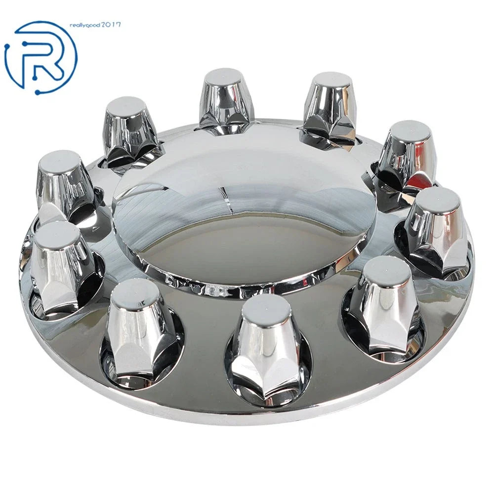 Semi Truck Wheel Kit Axle Cover for Front & Rear (33mm Chrome)