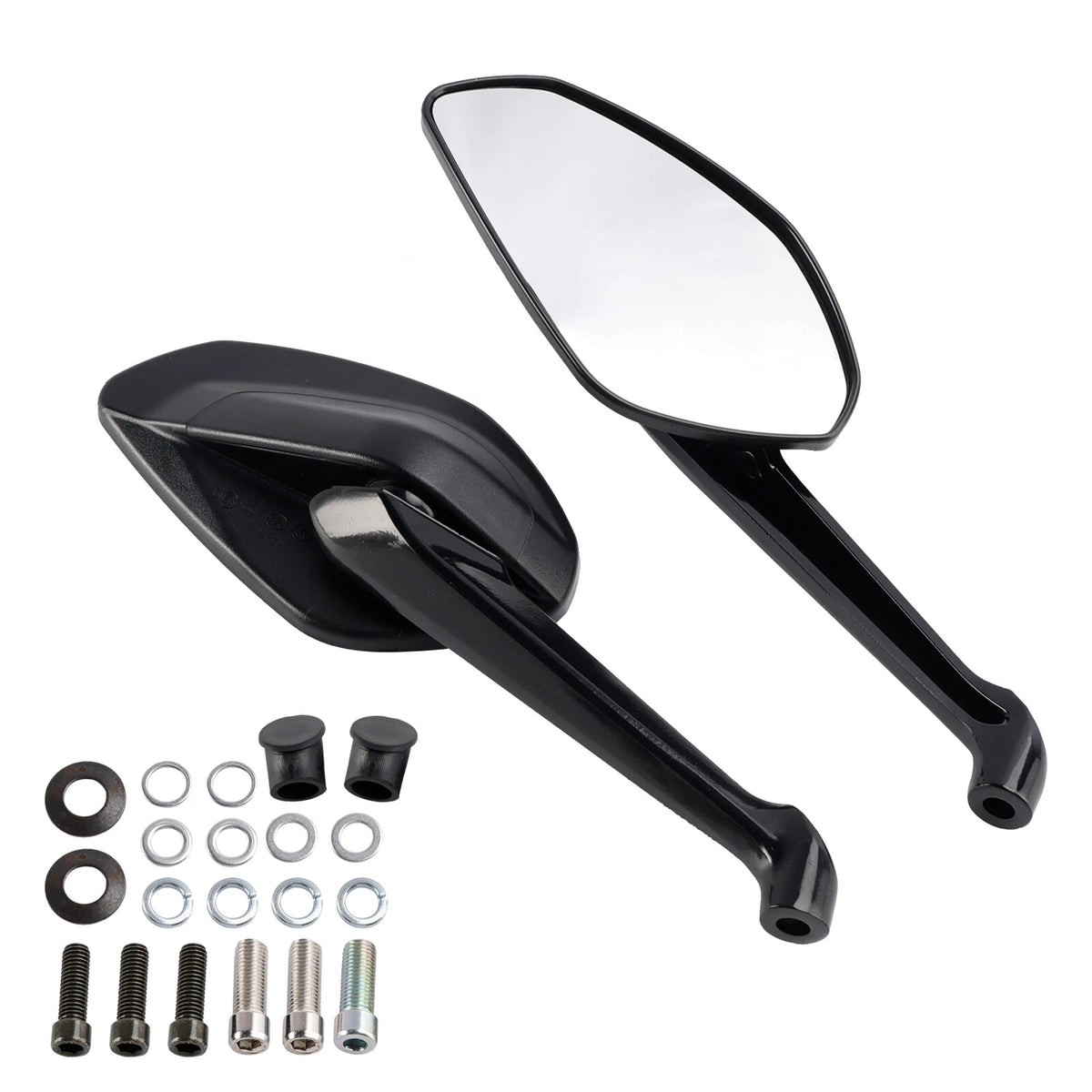 Black Pair Rear View Mirrors for Ducati Streetfighter V2 V4 V4S (2020–2024) 52310551A, 52310541A