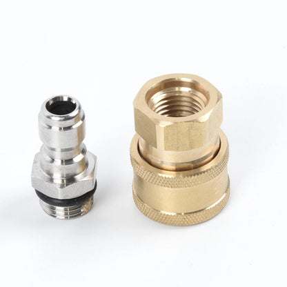 Pair Quick Release Connector Brass Tube Fitting for Pressure Washer (M22/14)