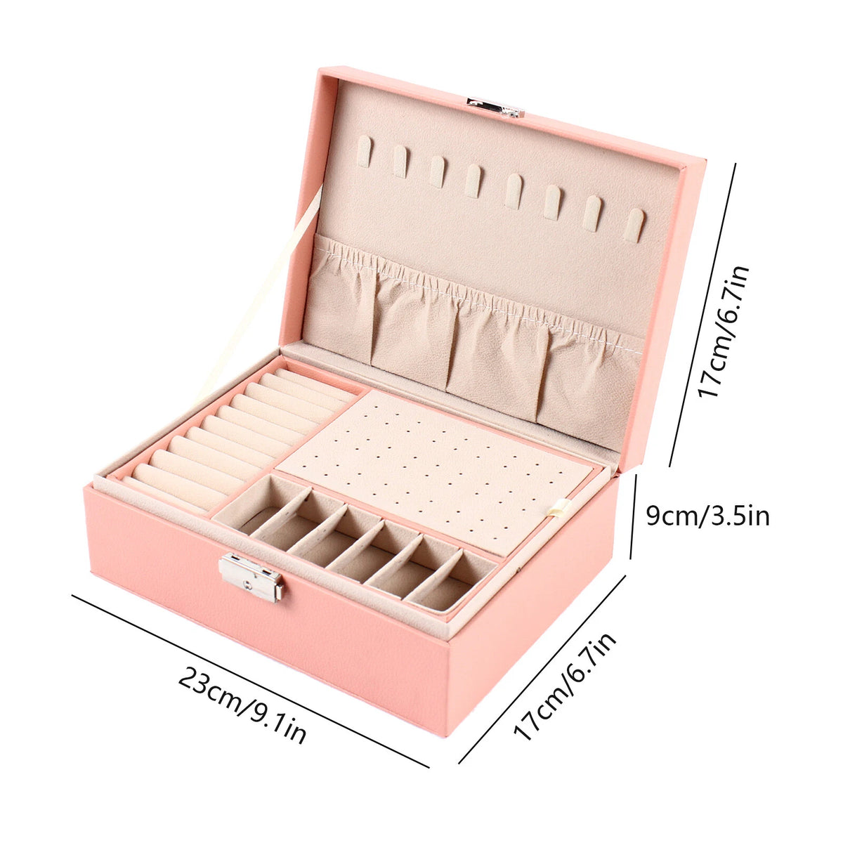 Jewelry Box Organizer for Women Girls - Necklace & Ring Storage Case