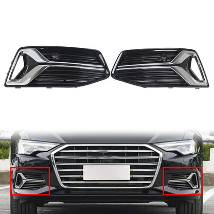 2X Front Fog Light Grille Cover Chrome Trim for Audi A6 S6 C8 (2019–2023)