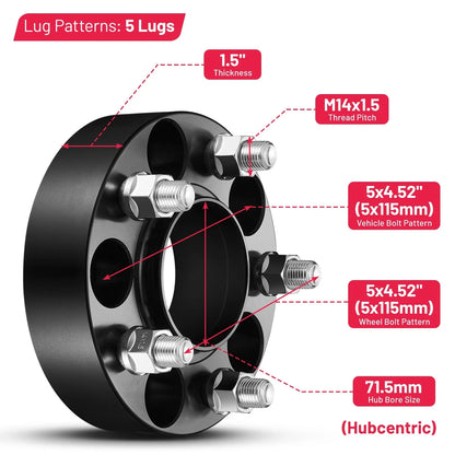 1.5" Wheel Spacers for Dodge Charger Magnum Chrysler 300 (2011–2014)
