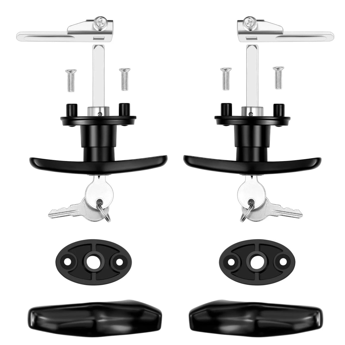 Set of 2 Truck Cap Latch T Handle Locks for Left & Right - Black