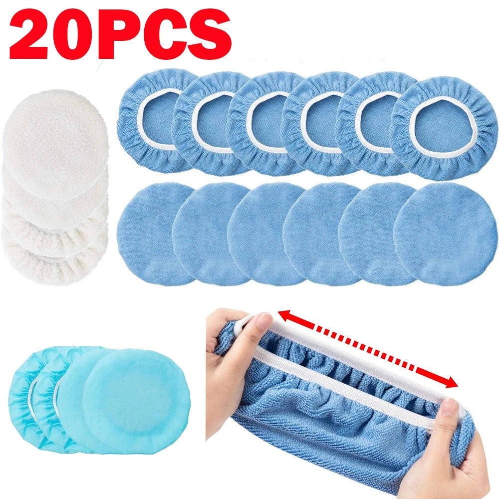 20 Pieces Polishing Bonnet Buffer Pads for Car Polisher (7-8") - Car Buffer-01