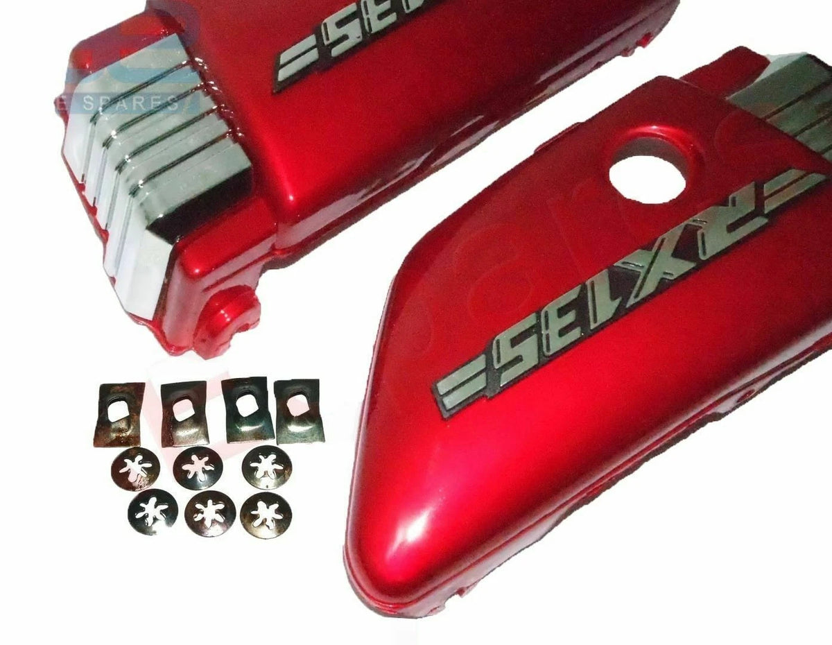 Side Panel Set for Yamaha RX135 (1980–1990) - Red Plastic