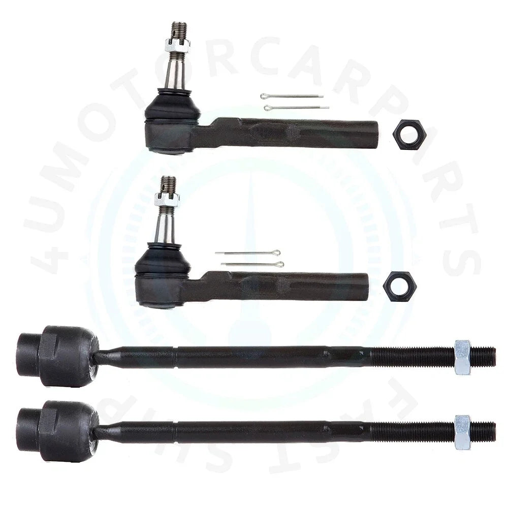 Set of 4 Front Inner & Outer Tie Rod Ends for Chevy Classic