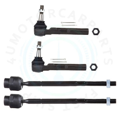 Set of 4 Front Inner & Outer Tie Rod Ends for Chevy Classic