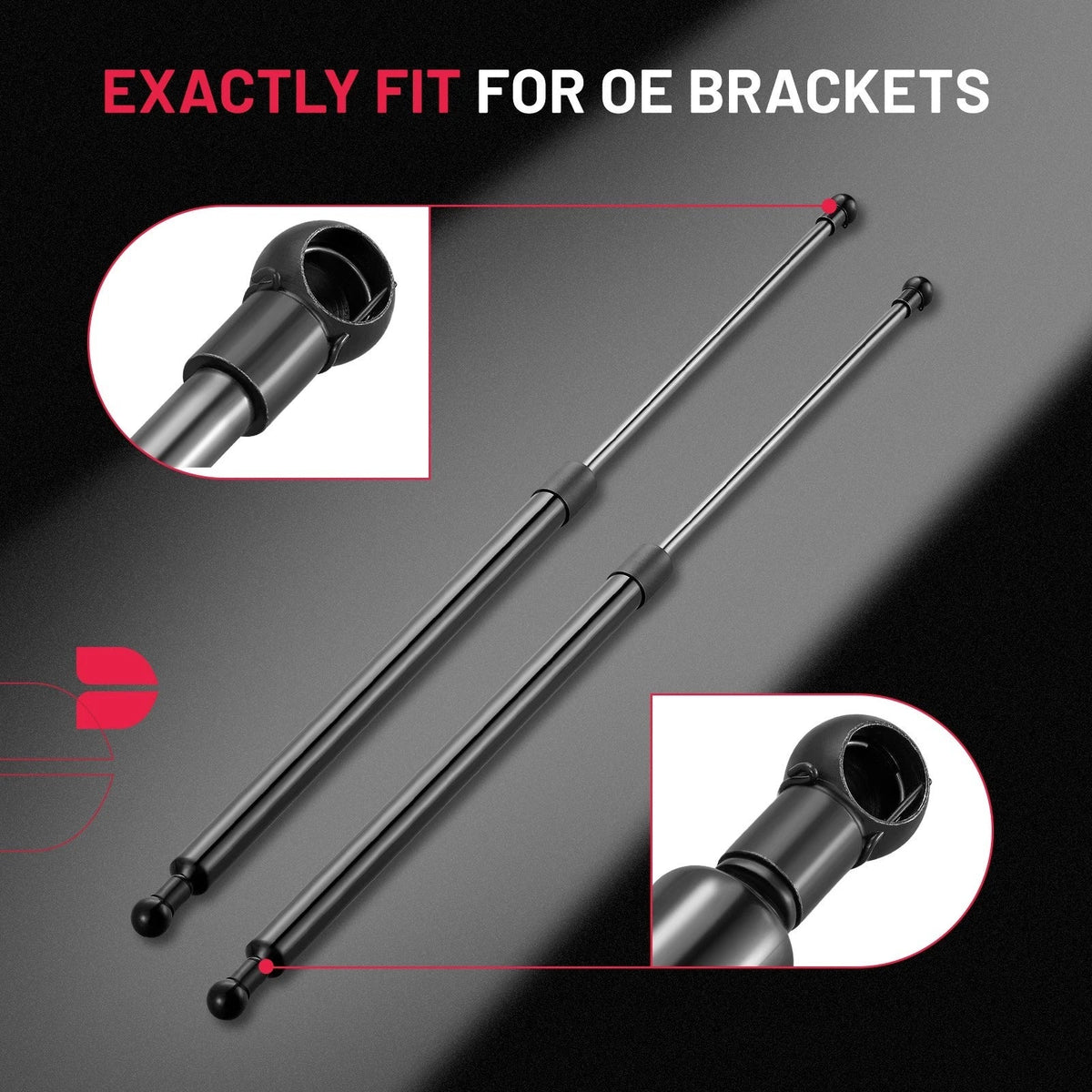 Lift Support Shocks for Truck Camper Shell 29.5 in 85 lbs (SE1200M80BL) (2020–2025)