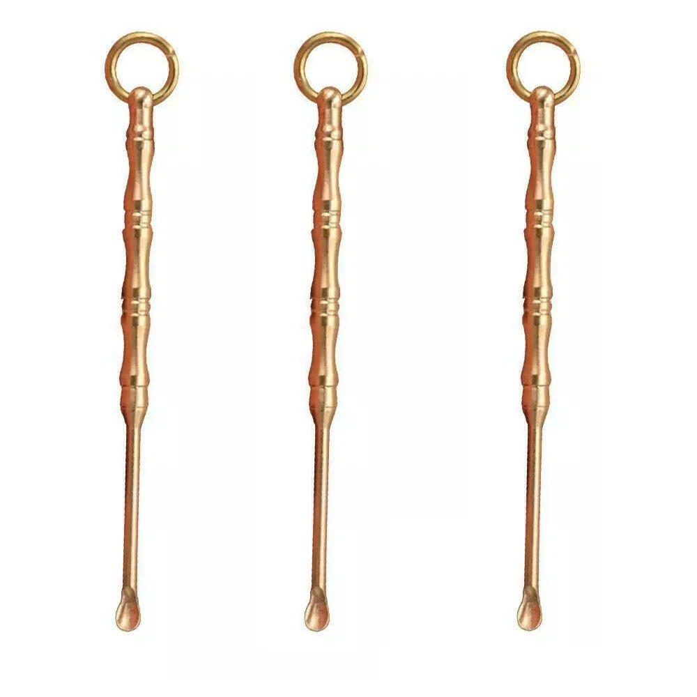 Brass Vintage Bamboo Ear Pick Tool Key Chain