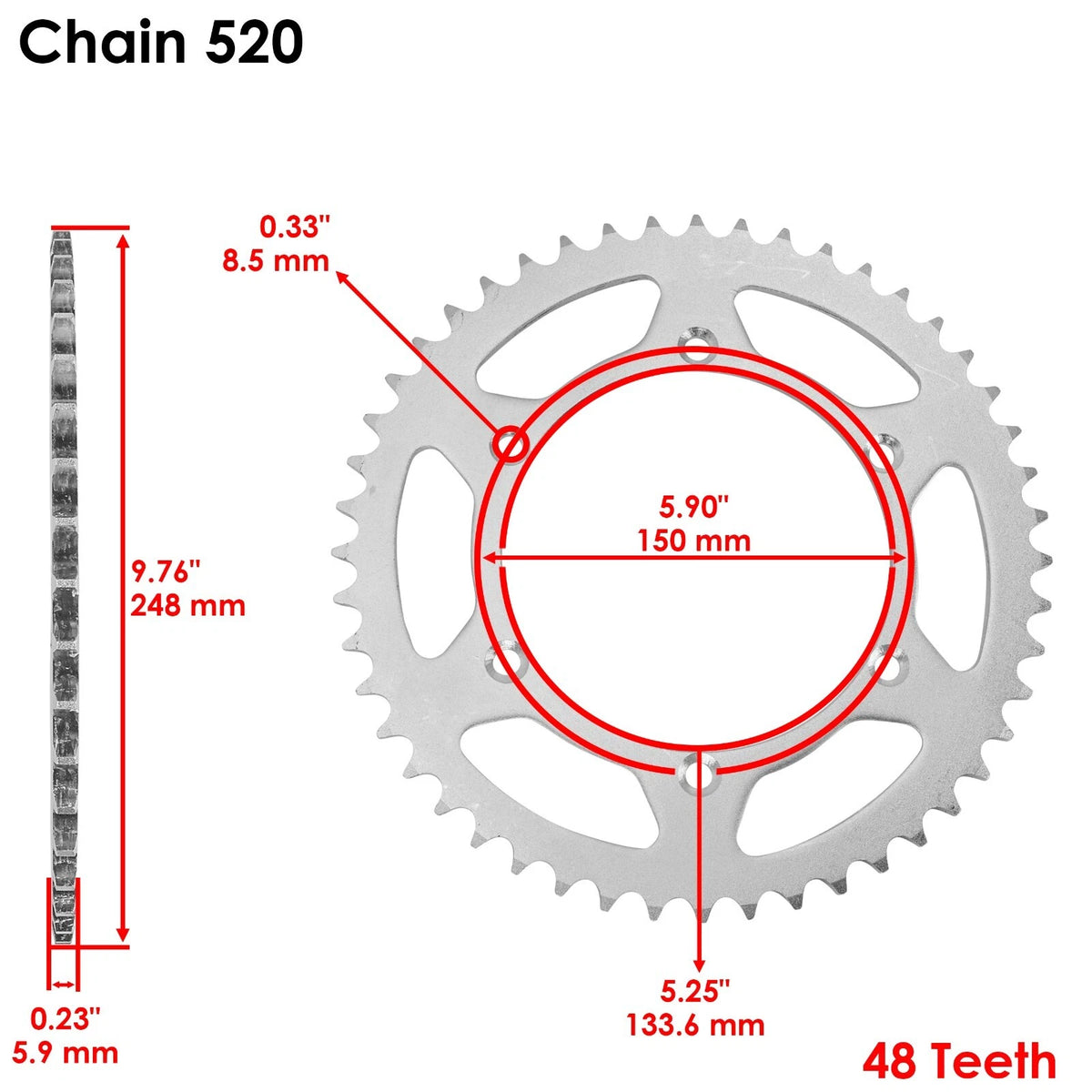 Drive Chain & Sprockets Kit for Kawasaki KX250F (2006–2010) EG1528CH104XO