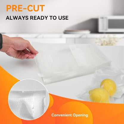 Set of 100 Wevac Vacuum Sealer Bags 11x16 Inch for Gallon Storage