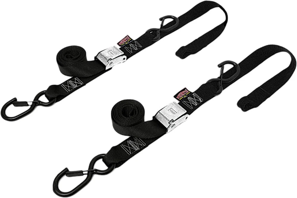 1 1/2" Fat Ratchet Straps for Secure Hooks - Black Tie Downs (30572-ST)