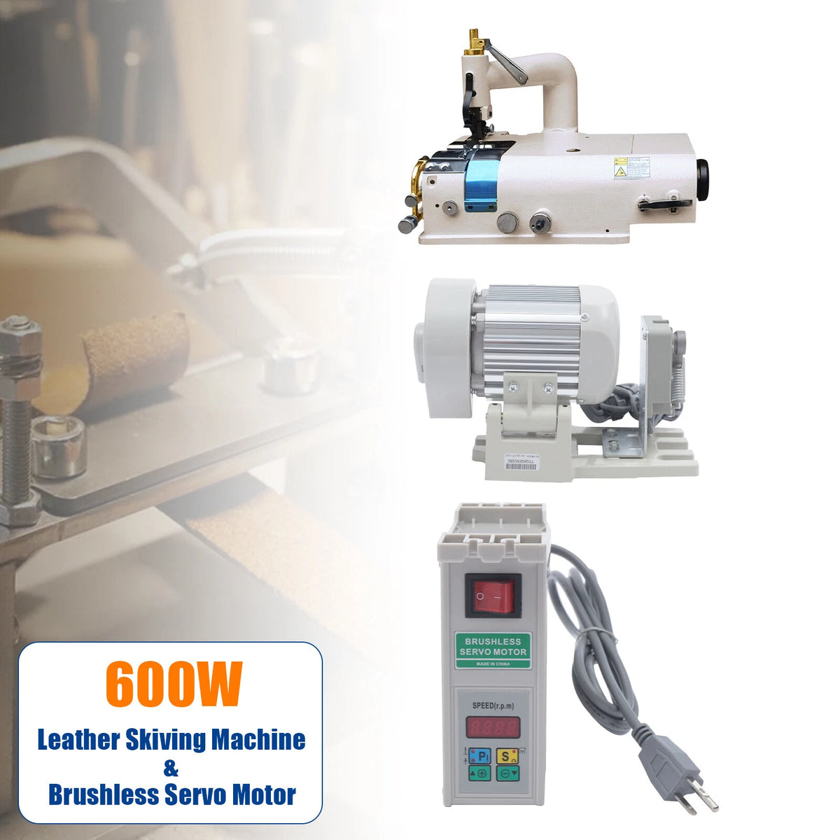 Leather Skiving Machine SM-801 with 600W Sewing Servo Motor
