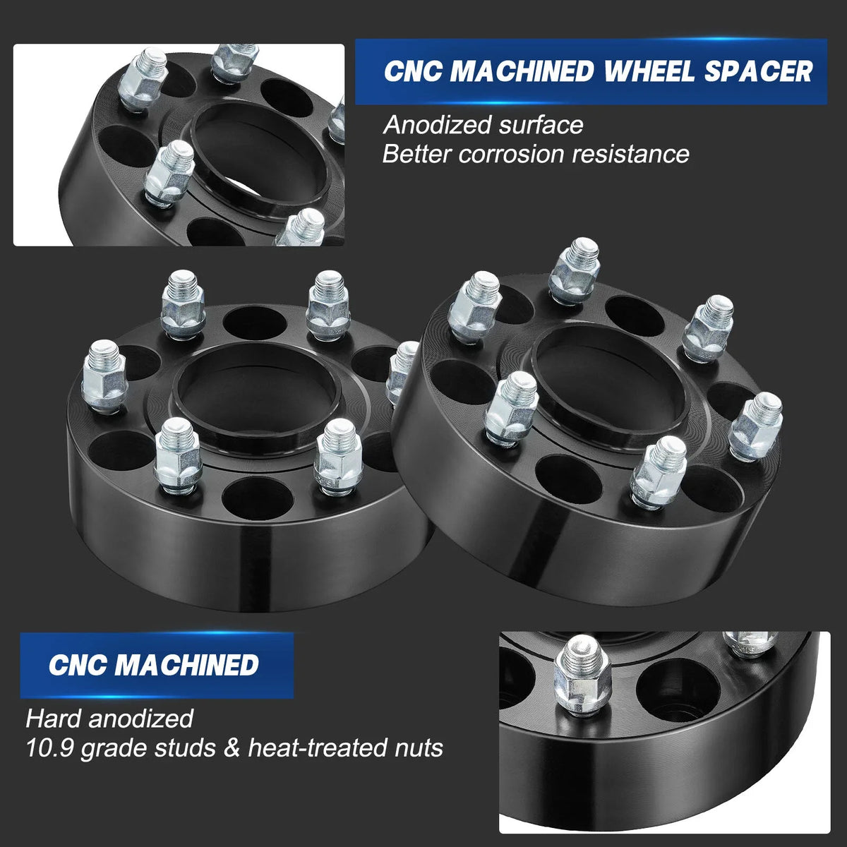 4PCS 2 in Hubcentric Wheel Spacers for Chevy Silverado 1500 GMC Sierra (2007–2024)