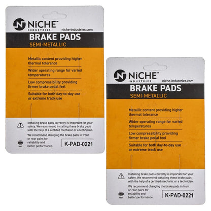 Brake Pad Set of 2 for Suzuki RM85 RM85L (69100-03880, 519-KPA2443D)