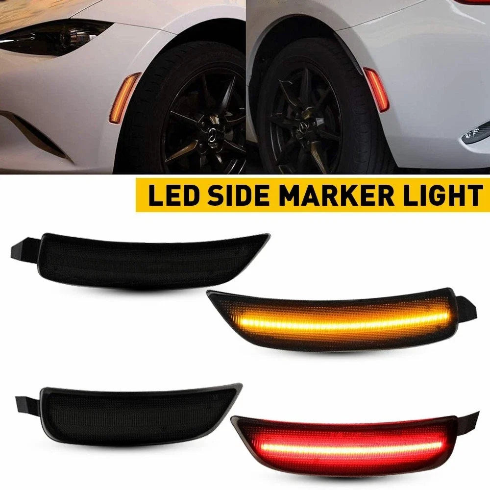 Set of 4 Smoked Lens LED Side Marker Lights for Mazda Miata MX-5 (2016–UP)