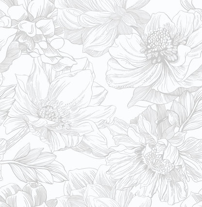 Large Floral Peel and Stick Wallpaper for Boho Decor (17.3" x 196")