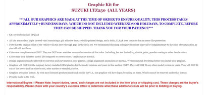 ATV Graphic Decals Stickers for Suzuki LTZ250 (All Years) REAPER2 G