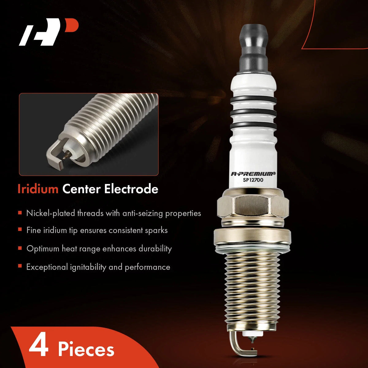 Set of 4 Iridium Platinum Spark Plugs for Subaru Outback Legacy (2010–2012)