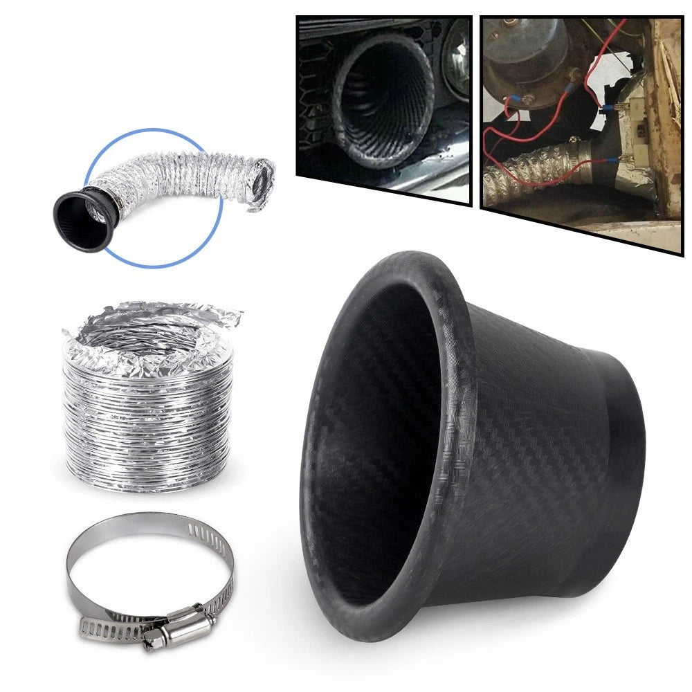 Carbon Fiber Intake Port Round Air Duct Square Air Horn for