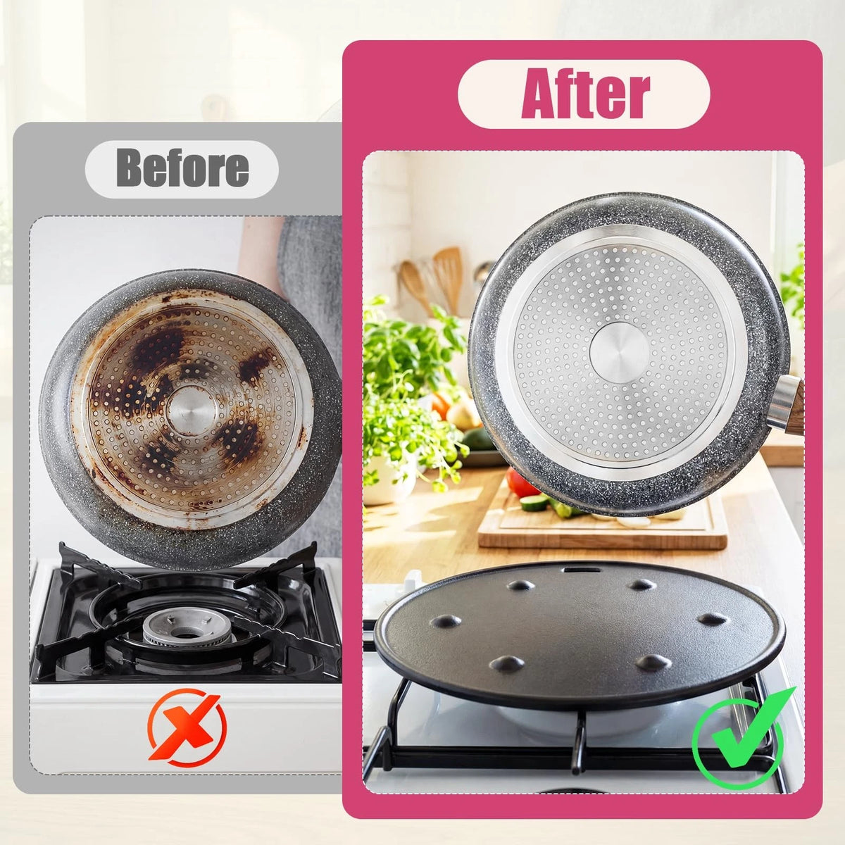 Heat Diffuser for Gas Stove (8.7 Inch, Black)