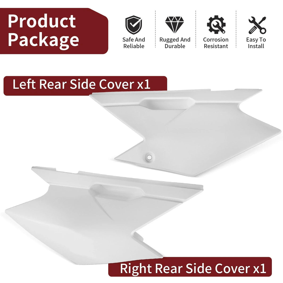 2 x Left & Right Rear Side Covers for Kawasaki KLX140 (2008–2024)