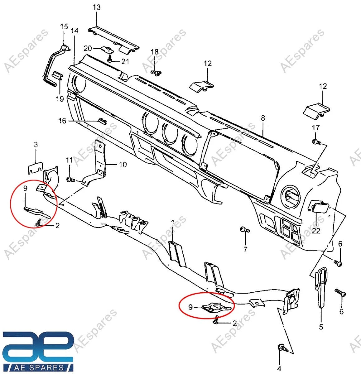 Instrument Stay Bracket Set for Suzuki Samurai SJ410 SJ413