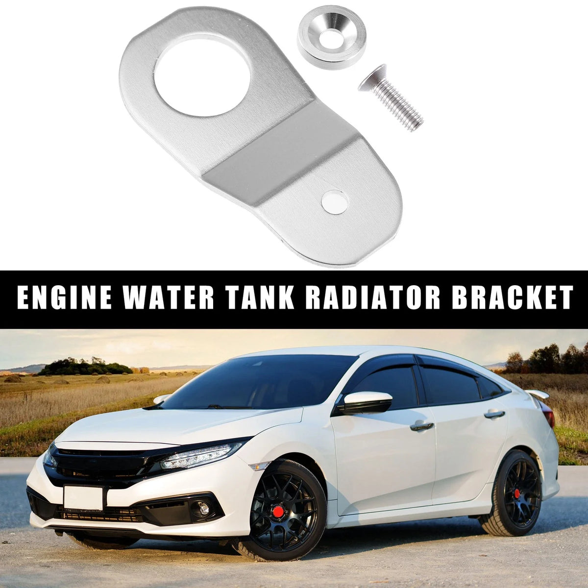 Set of 1 Engine Water Tank Radiator Bracket for Honda (Aluminum Alloy)