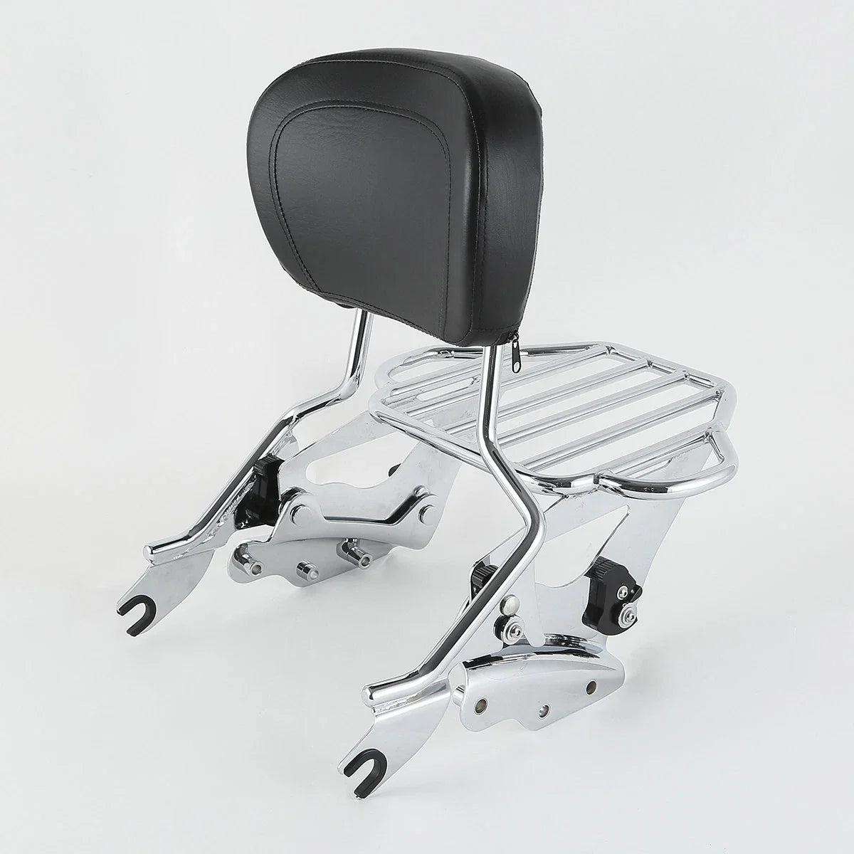 Chrome Sissy Bar Luggage Rack Backrest Docking Kit for Harley Touring (2009–2013)