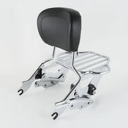 Chrome Sissy Bar Luggage Rack Backrest Docking Kit for Harley Touring (2009–2013)