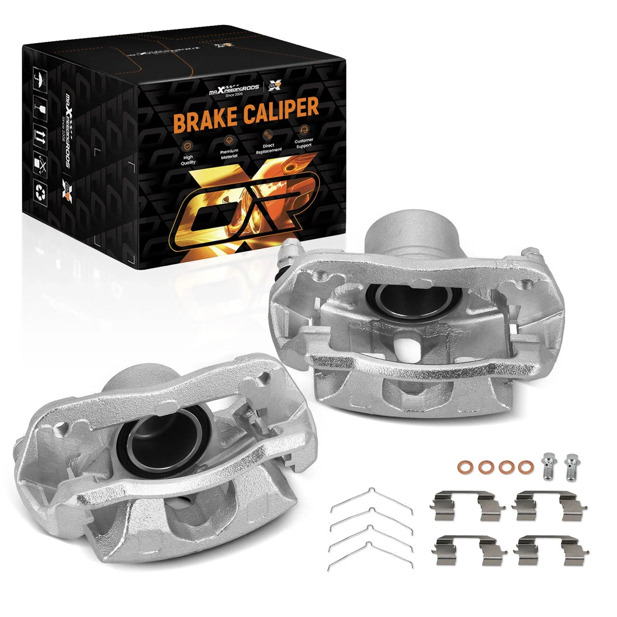 Pair of Front Brake Calipers w/ Bracket for Honda CR-V (2002–2004)