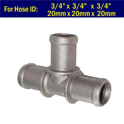 3/4 Inch Tee Aluminum Heater Hose Connector for