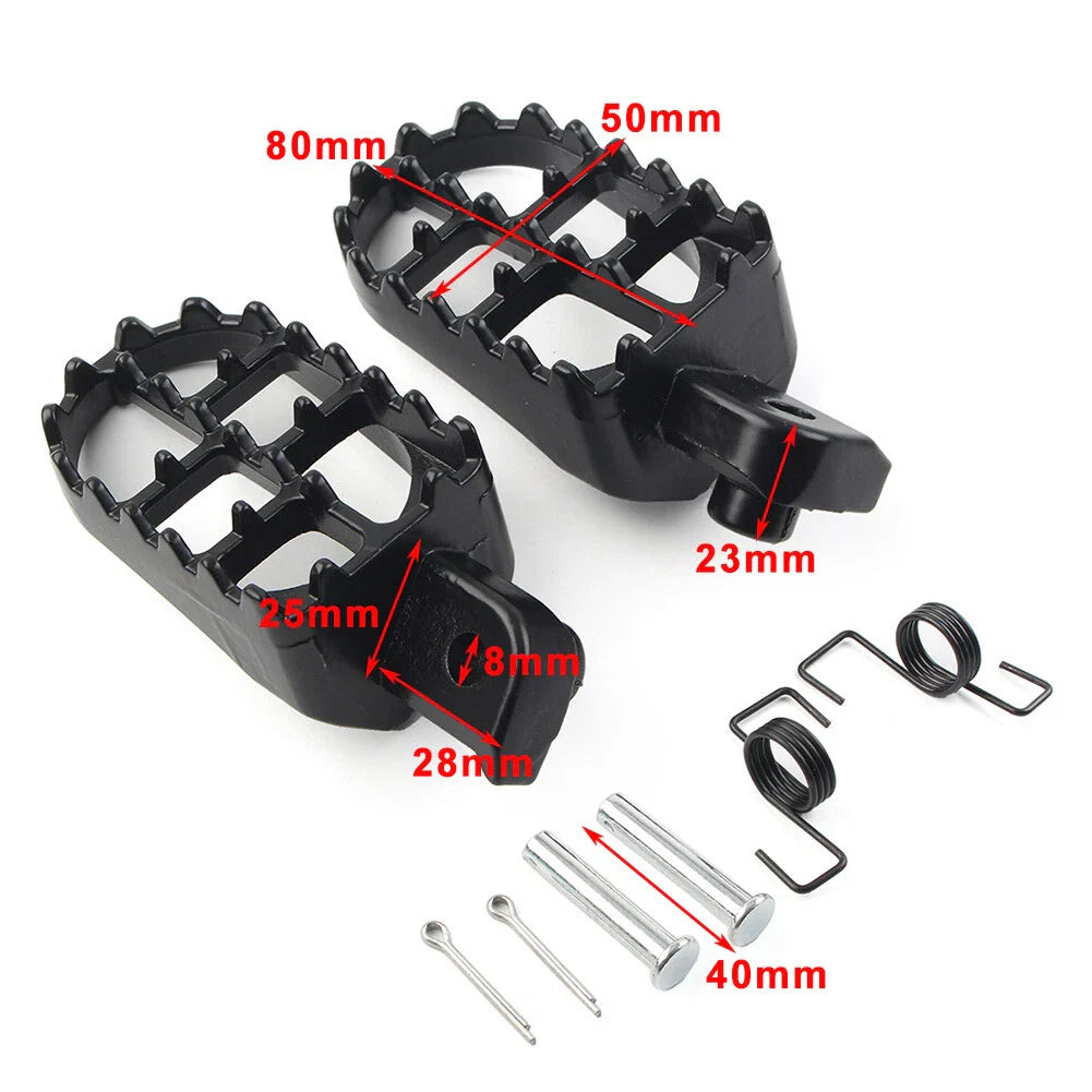 Universal Motorcycle Wide Foot Pegs for Bike Racing Silver