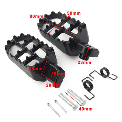 Universal Motorcycle Wide Foot Pegs for Bike Racing Silver