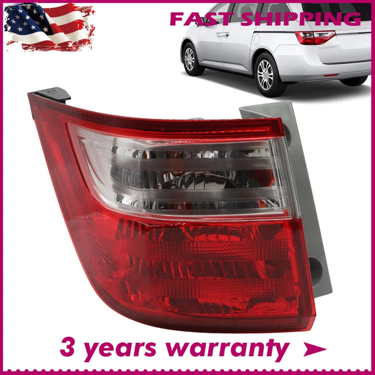 Tail Light Driver Side Outer for Honda Odyssey (2011–2013) 33550TK8A01, HO2804100