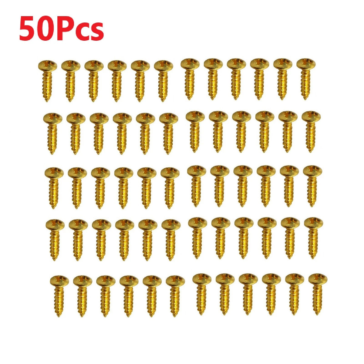 50Pcs Iron Pickguard Mounting Screws for Fender Strat/Tele (Electric Guitar)