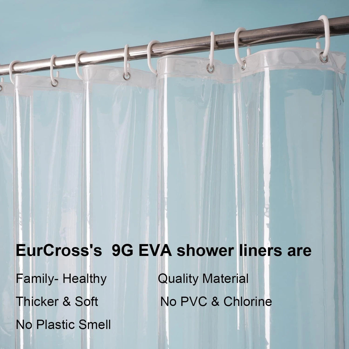 Clear Shower Curtain Liner for EurCross 72"W x 76"L (Pack of 1)